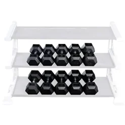 Body-Solid Rubber Coated Hexagon Dumbbells Black