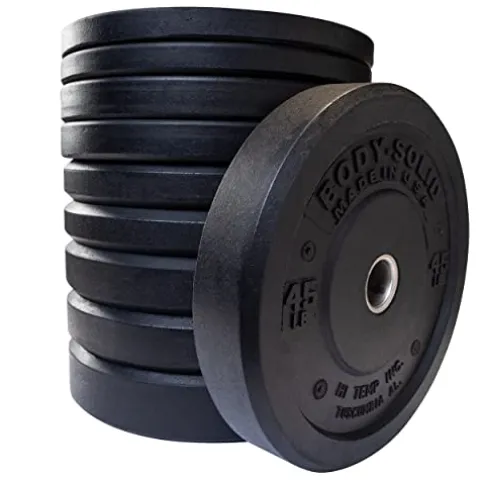 Body-Solid Rubber Coated Olympic Weight Plate Black