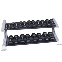 Body-Solid SDKR500DB Pro Clubline 2-Tier Dumbbell Rack Grey/Black