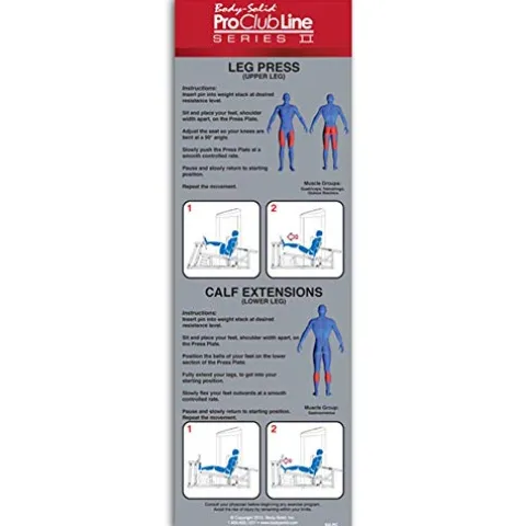 Body-Solid S2LPC-2 Pro Clubline Series II Leg Press and Calf Raise Machine Gray