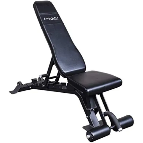 Body-Solid SPR500 Half Cage Power Rack with ProClub Adjustable Weight Bench Black