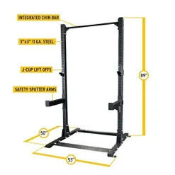 Body-Solid SPR500 Half Rack Squat Stand with Pull Up Bar Black