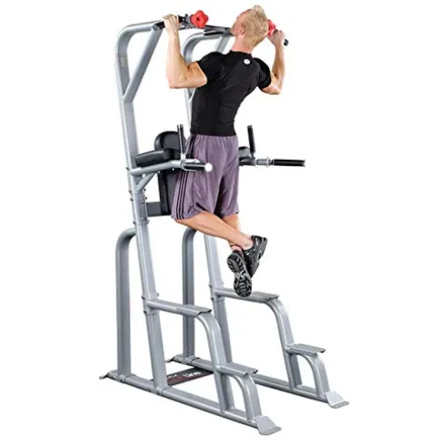 Body-Solid SVKR1000 Pro Clubline Vertical Knee Raise Chin Dip Gray