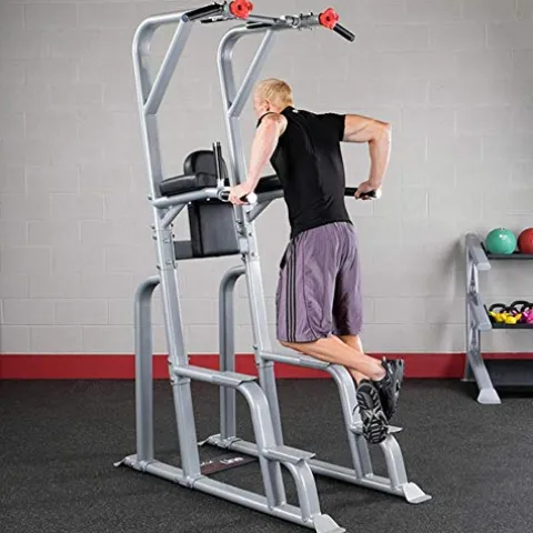 Body-Solid SVKR1000 Pro Clubline Vertical Knee Raise Chin Dip Gray