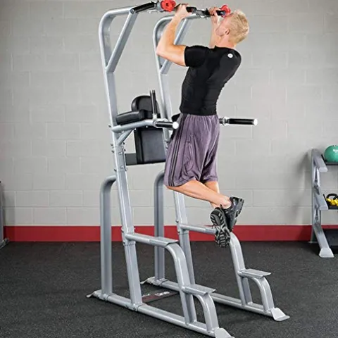 Body-Solid SVKR1000 Pro Clubline Vertical Knee Raise Chin Dip Gray