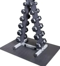 Body-Solid Vertical Dumbbell Rack with Rubber Hex Dumbbells