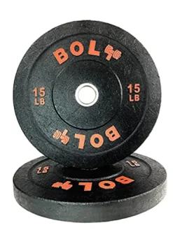 Bolt Fitness Supply Olympic Crumb Bumper Plate Set 260 Lb – Black Blue Green Yellow Orange