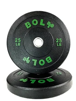 Bolt Fitness Supply Olympic Crumb Bumper Plate Set 260 Lb – Black Blue Green Yellow Orange