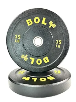 Bolt Fitness Supply Olympic Crumb Bumper Plate Set 260 Lb – Black Blue Green Yellow Orange