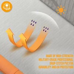 Bonnlo Inflatable Foldable Kayak with Seats and Pump Gray/Orange