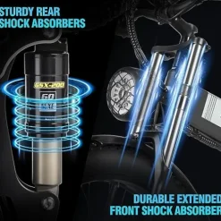 Bopzin Folding Electric Bike for Adults 26”-2000W 48V 20AH-Foldable Black