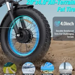 Bopzin Folding Electric Bike for Adults – Dual Motor 2000W 31MPH Ebike 20”-2000W 48V 23AH -Foldable