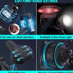 Bopzin Folding Electric Bike for Adults – Dual Motor 2000W 31MPH Ebike 20”-2000W 48V 23AH -Foldable