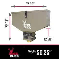 Boss Buck ATV Spreader with Adjustable Flow Rate & 4 Prong Tail Light Adapter, 2 Pack