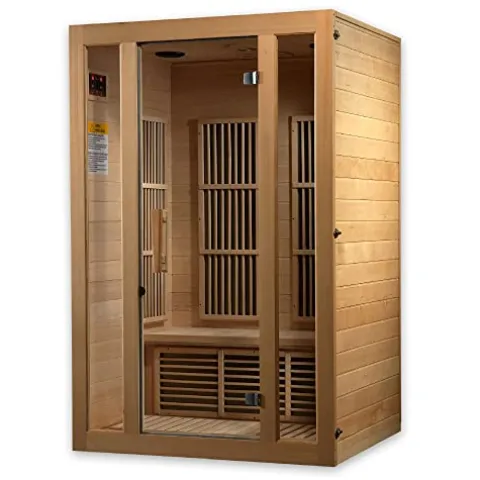 BOTARO Maxxus Saunas MX-J206-01 Seattle Carbon Far Infrared Sauna for 2 Persons Hemlock Wood