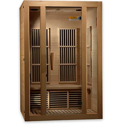 BOTARO Maxxus Saunas MX-J206-01 Seattle Carbon Far Infrared Sauna for 2 Persons Hemlock Wood