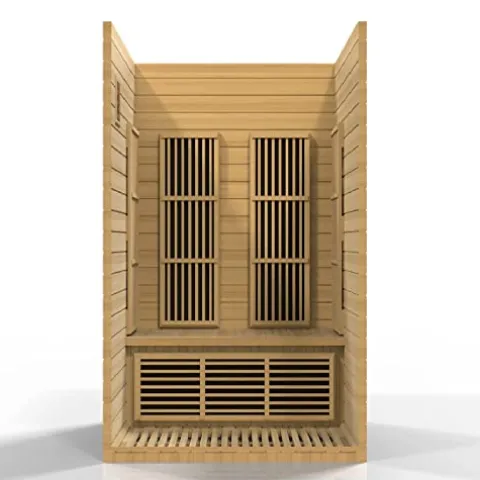 BOTARO Maxxus Saunas MX-J206-01 Seattle Carbon Far Infrared Sauna for 2 Persons Hemlock Wood