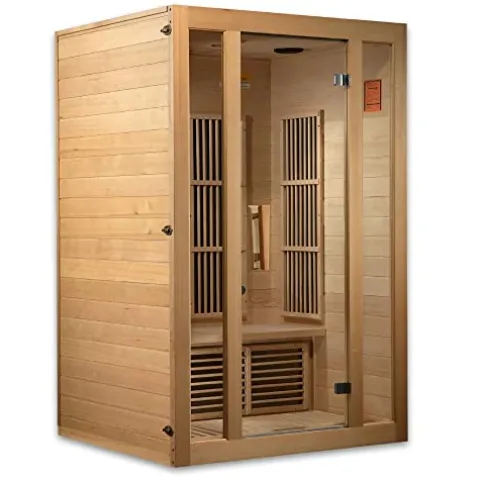 BOTARO Maxxus Saunas MX-J206-01 Seattle Carbon Far Infrared Sauna for 2 Persons Hemlock Wood