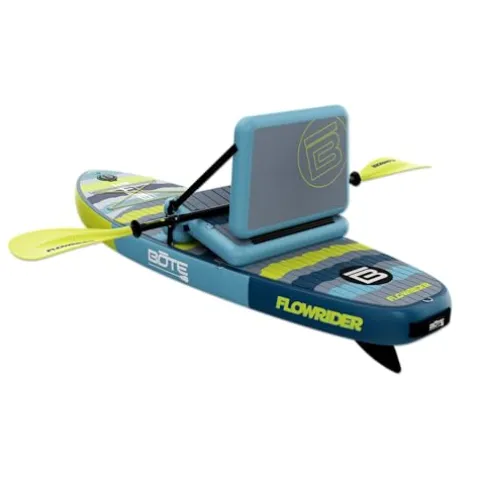 BOTE 8′ FT Flow Rider Aero Inflatable Stand Up Paddle Board Hybrid Kayak Kit Native Rips