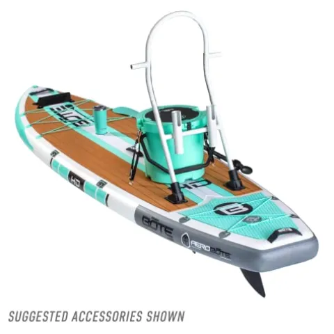 BOTE HD Aero Inflatable Stand Up Paddle Board MAGNEPod Compatible Blow Up iSUP – 11 FT 6 in – Full Trax Seafoam
