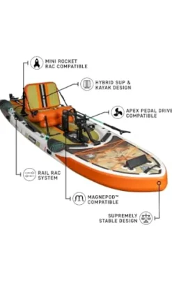 BOTE Rackham Aero Inflatable Stand Up Fishing Paddle Board Bug Slinger Backwater