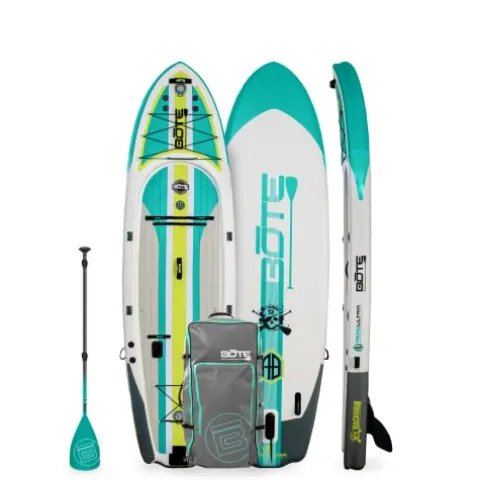 BOTE Rackham Aero Inflatable Paddle Board Blow Up iSUP 11 Foot Full Trax Jade