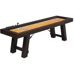 BOWERY HILL Shuffleboard Table Brown Blue Red