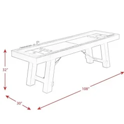 BOWERY HILL Shuffleboard Table Brown Blue Red