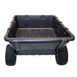 Brinly 180-Degree Full Dump Cart with Compression-Molded Bed Black