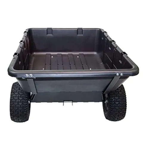 Brinly 180-Degree Full Dump Cart with Compression-Molded Bed Black