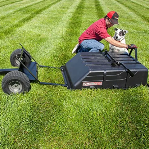 Brinly 180-Degree Full Dump Cart with Compression-Molded Bed Black