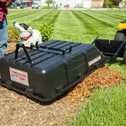 Brinly 180-Degree Full Dump Cart with Compression-Molded Bed Black