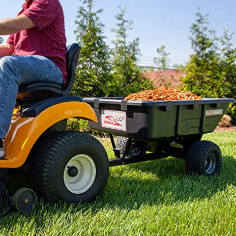 Brinly 180-Degree Full Dump Cart with Compression-Molded Bed Black