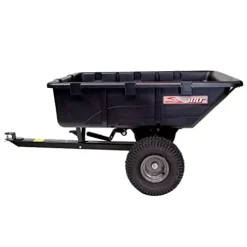 Brinly 180-Degree Full Dump Cart with Compression-Molded Bed Black