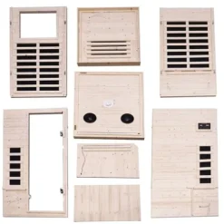 Brisca 1-Person Indoor Sauna Glass Door Bluetooth Natural