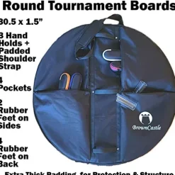 BrownCastle Crokinole Tournament Board with Carry Case Tracey Black
