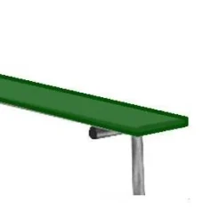 BSN BEPD21CG 21′ Perm Bench Without Back Dark Green