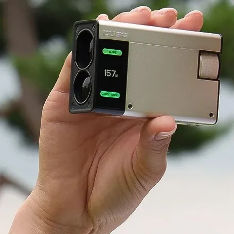 C T CADDYTALK Golf Laser Rangefinder Cube Retro-Inspired Design Black