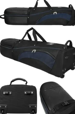 CaddyDaddy Enforcer Golf Travel Bag Soft-Sided Cover with Hard Top Protection Black/Blue