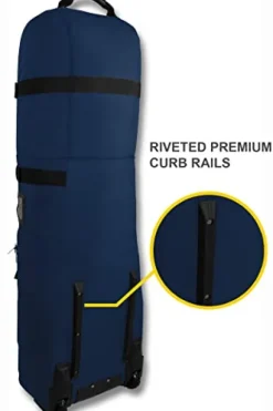 CaddyDaddy First Class Premium Soft-Sided Travel Cover Blue w/North Pole