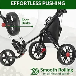 Caddytek CaddyLite 11.5 V3 Deluxe Golf Push Cart Black/Red