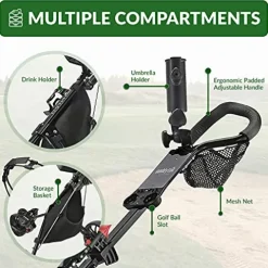 Caddytek CaddyLite 11.5 V3 Deluxe Golf Push Cart Black/Red