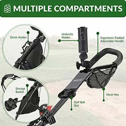 Caddytek CaddyLite 11.5 V3 Deluxe Golf Push Cart Black/Red