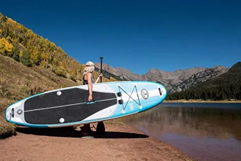 California Board Company 132 Current Inflatable Stand Up Paddle Board Blue/White/Black