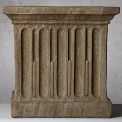 Campania International Smithsonian Morning Glory Urn 2-Piece Aged Limestone Finish