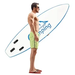 Camping Inflatable Stand Up Paddle Board Blue and White