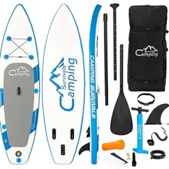 Camping Inflatable Stand Up Paddle Board Blue and White