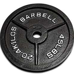 CAP Barbell 300 LB Cast Iron Olympic Weight Set with 7’ Olympic Bar Black Plate with 7 ft Silver Bar