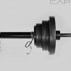 CAP Barbell 165 LB Olympic Grip Plate Set with 7 FT Olympic Bar and Collars Black