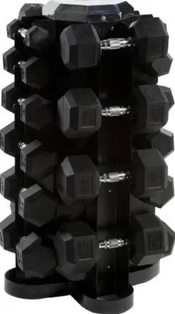 CAP Barbell Rubber Hex Dumbbell Set 550-Pound Black